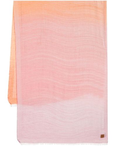 Mulberry Gradient-effect Patterned-jacquard Scarf - Pink