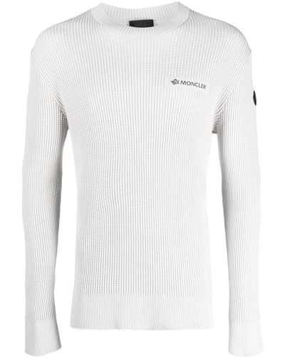 Moncler Pullover mit Logo-Patch - Weiß