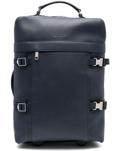 Orciani Micron Leather luggage - Blue