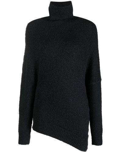 Proenza Schouler Fuzzy Boucle Asymmetric Sweater - Black