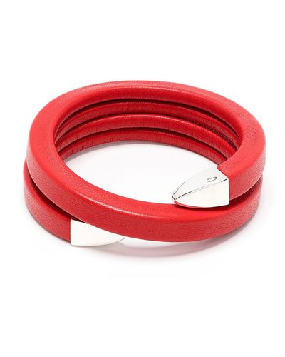 Bottega Veneta Pulsera con diseño cruzado - Rojo