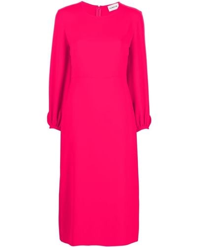 P.A.R.O.S.H. Poet-sleeve Midi Dress - Pink
