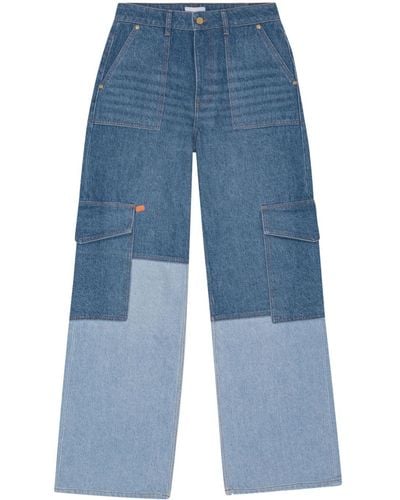 Ganni Angi Jeans mit weitem Bein - Blau