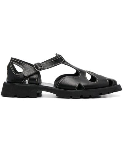 Hereu Floreta Leather Sandals - Black