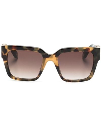 Roberto Cavalli Sonnenbrille mit eckigem Gestell - Braun