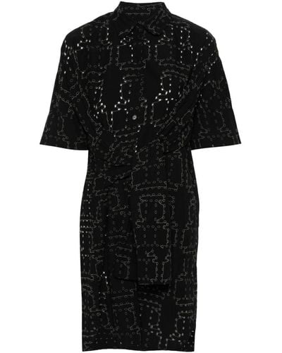 Henrik Vibskov Robe-chemise Fold à coupe mi-longue - Noir