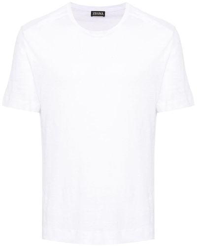 Zegna Semi-sheer Linen T-shirt - White