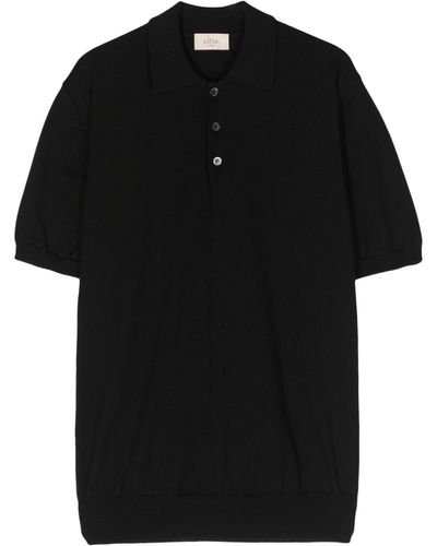 Altea Fine-knit cotton polo shirt - Schwarz