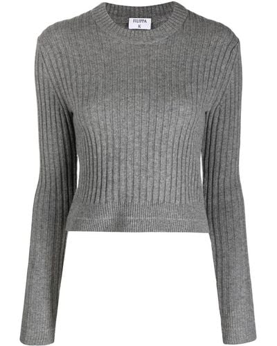 Filippa K Geripptes Sweatshirt - Grau