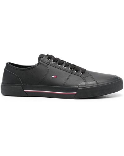Tommy Hilfiger Embroidered Logo Vulcanised Low-top Sneakers - Gray