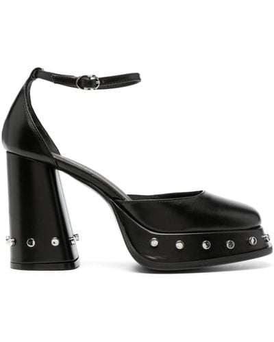 Roberto Festa Nicla 105mm Square-toe Leather Court Shoes - Black