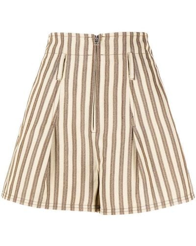 Jacquemus Santon Striped Zipped Shorts - Natural