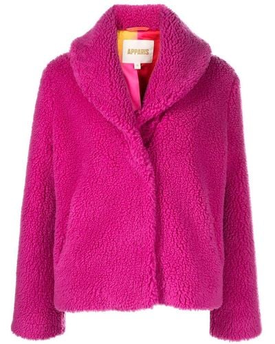 Apparis Fiona Faux-shearling Jacket - Pink