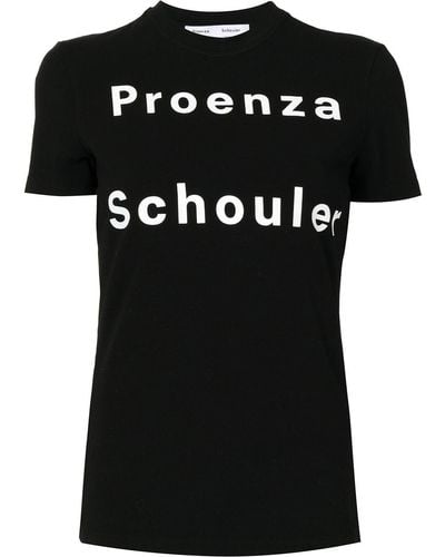 Proenza Schouler Camiseta con logo estampado - Negro