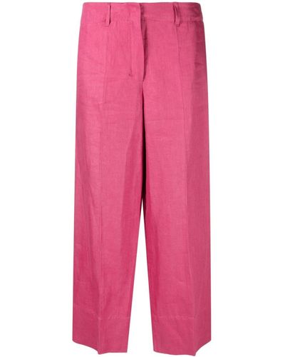 Max Mara Cropped-Hose mit Bügelfalten - Pink