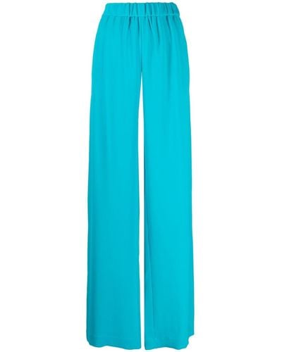 Versace Straight-leg Silk Trousers - Blue