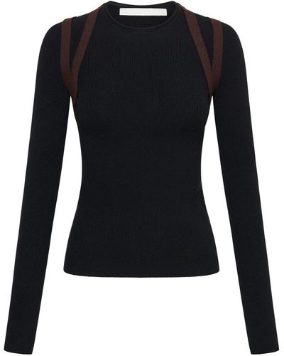 Dion Lee Harness-detail Long-sleeve T-shirt - Blue