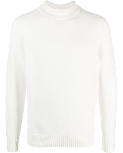 Zanone Mock-neck Fine-knit Sweater - White