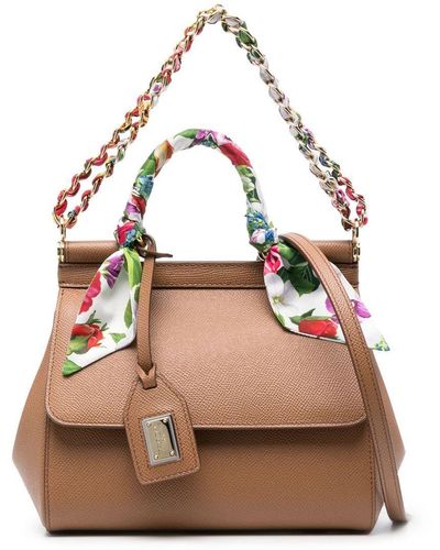Dolce & Gabbana Handtasche mit Schaldetail - Natur