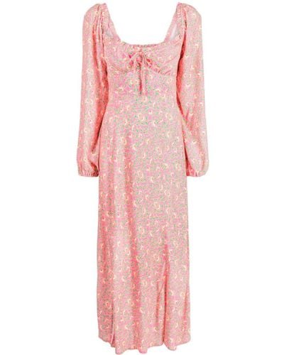 RIXO London Olimani Floral-print Midi Dress - Pink
