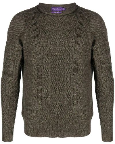 Ralph Lauren Purple Label Cable-knit Long-sleeve Sweater - Green