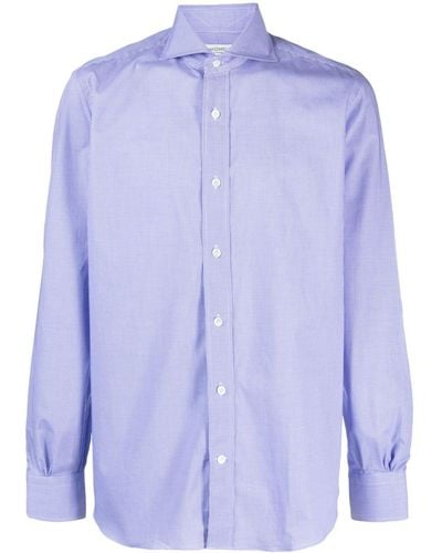 Mazzarelli Checked Cotton Shirt - Blue
