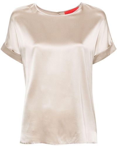 Wild Cashmere Lucille Satin Blouse - Natural