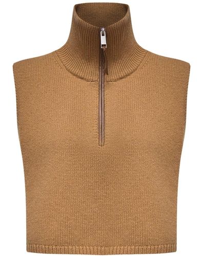 12 STOREEZ Wool-cashmere High-neck Collar - Brown