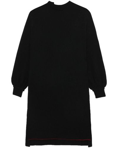 Y's Yohji Yamamoto Crew-neck Knitted Dress - Black