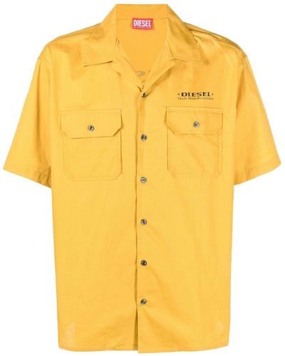 DIESEL Utility-Hemd mit Logo-Patch - Gelb