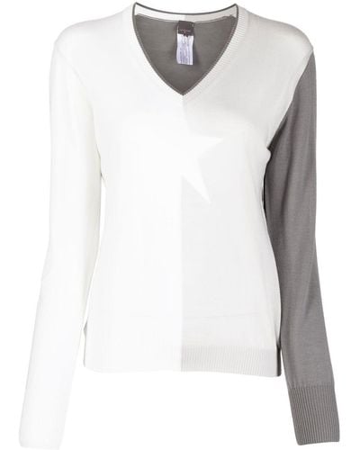 Lorena Antoniazzi Colour-block V-neck Sweater - Gray