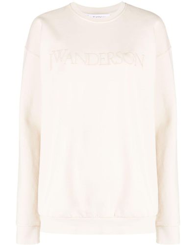 JW Anderson Logo-embroidered Cotton Sweatshirt - White