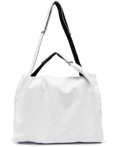discord Yohji Yamamoto Logo-appliqué Cotton Tote Bag - White