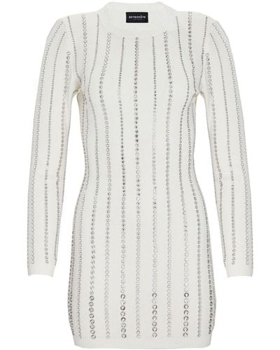 retroféte Virginia Embellished Knit Dress - White