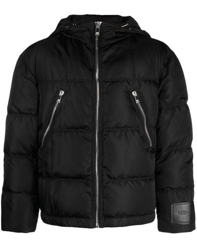 Versace ジップディテール パデッドジャケット - ブラック