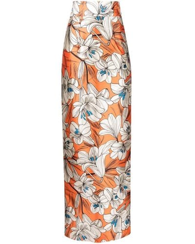 Bambah Raquel Pencil Maxi Skirt - Orange