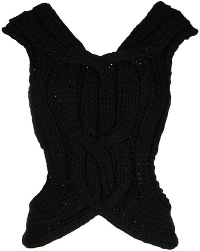 Dion Lee Chunky-knit Cut-out Vest - Black