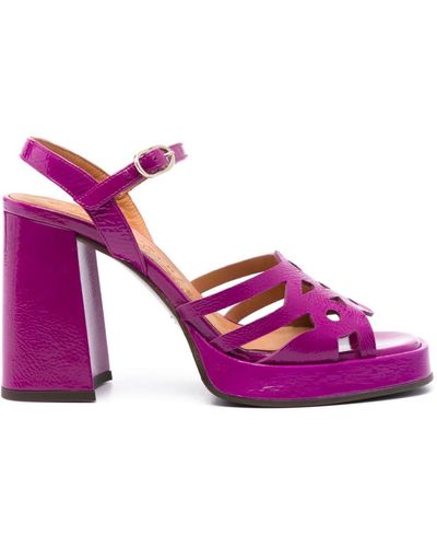 Chie Mihara 85mm Zelele Leather Sandals - Purple