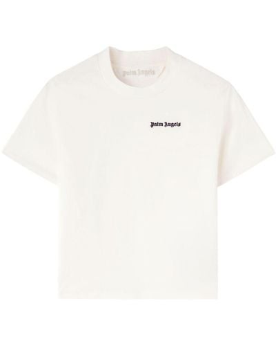 Palm Angels T-Shirt mit Logo-Stickerei - Weiß