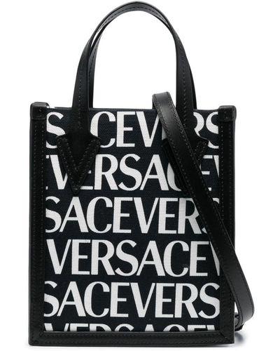 Versace Shopper Met Logoprint - Zwart