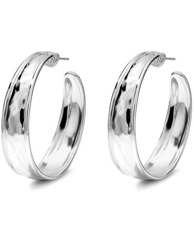 Ippolita Hammered Hoop Earrings - White