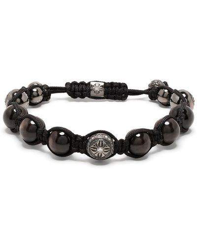 Shamballa Jewels Bead-detail Braided Bracelet - Black
