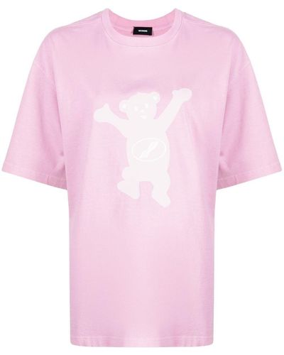 we11done T-Shirt mit Teddy-Print - Pink