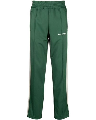 Palm Angels Pantalon de survêtement vert à rayures