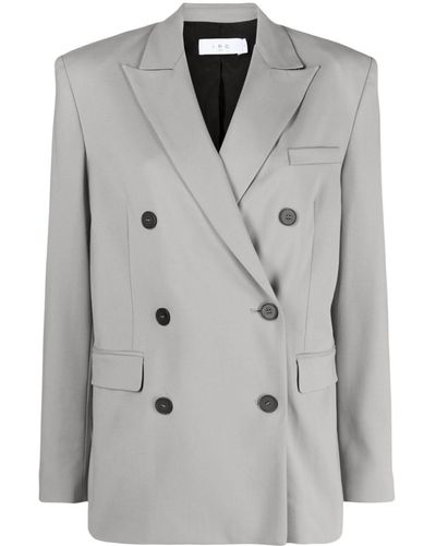IRO Ifily Double-breasted Wool-blend Blazer - Grey