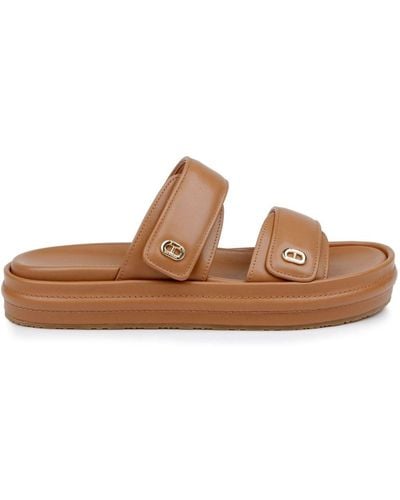 Dee Ocleppo Sandali slides Finland II con doppio cinturino - Marrone