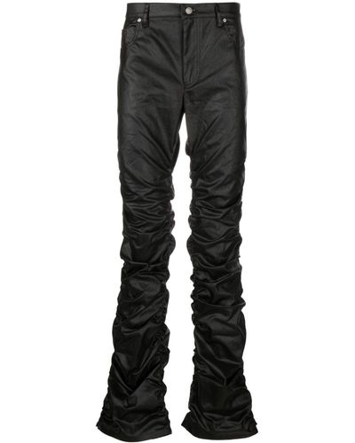MISBHV Mid-rise Ruched Tapered Pants - Black