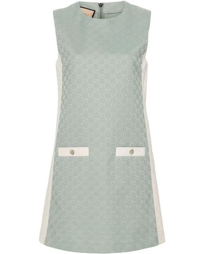 Gucci Mouwloze Mini-jurk Met GG-jacquard - Groen