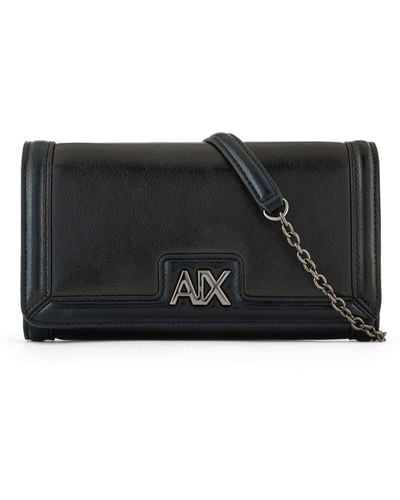 Armani Exchange Faux-leather Wallet-on-chain - Black