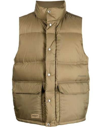 Chocoolate Padded Zip-up Gilet - Natural